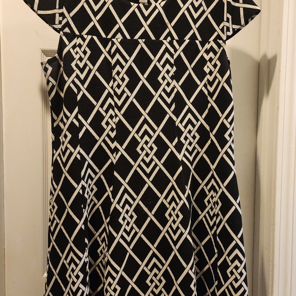 Cato Black and White Asymmetrical Dress